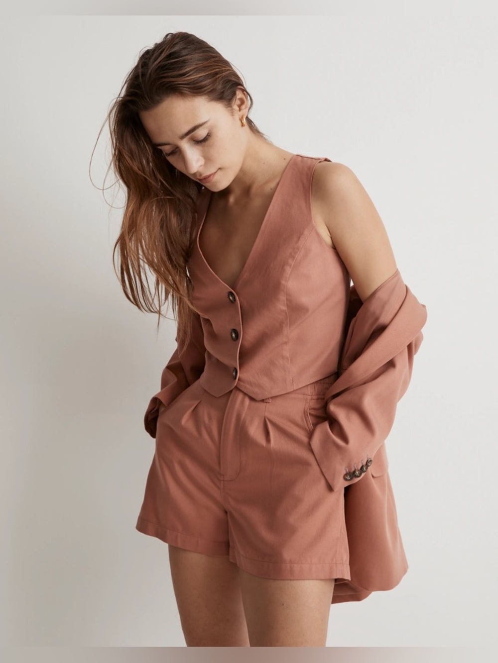 Madewell Dried Rose Katrina Crop Vest Top size 2 EUC - Picture 2 of 8